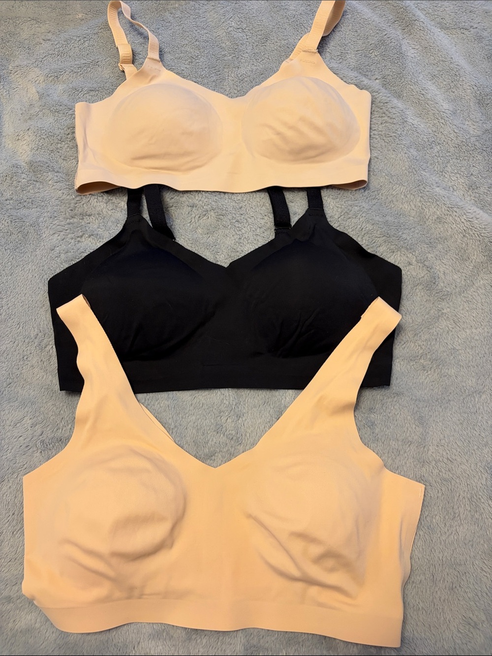 Halston (2) & George Seamless Wireless Everyday Bra - Black & Nude NWOT